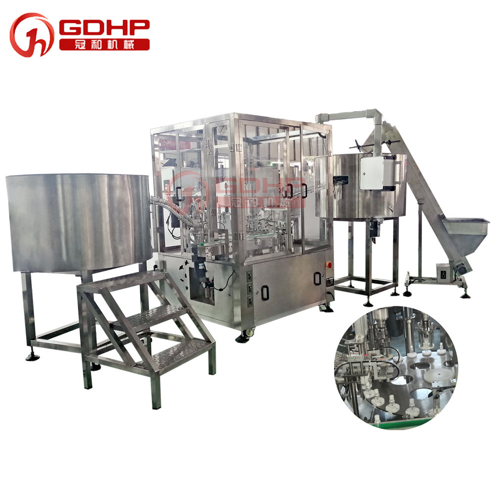 全自動雙工位精華液灌裝旋蓋一體機